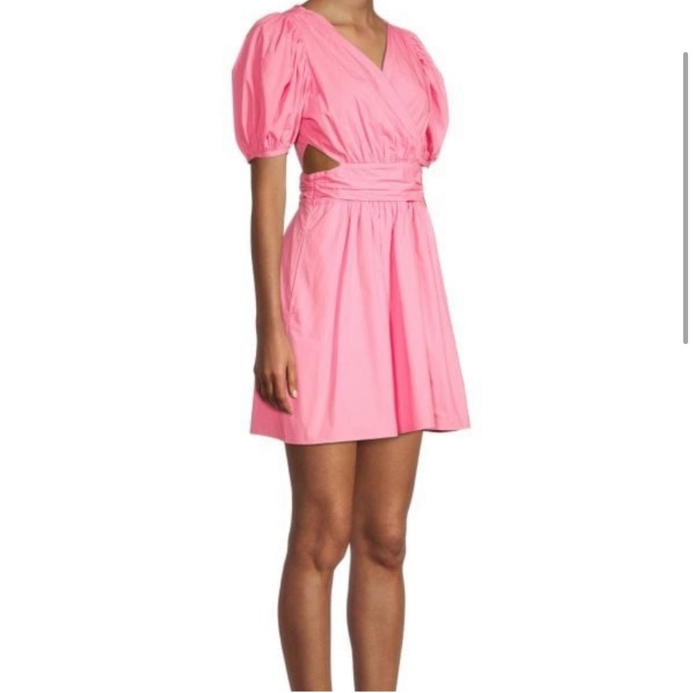 French Connection Rhodes cut out poplin mini - bubblegum pink